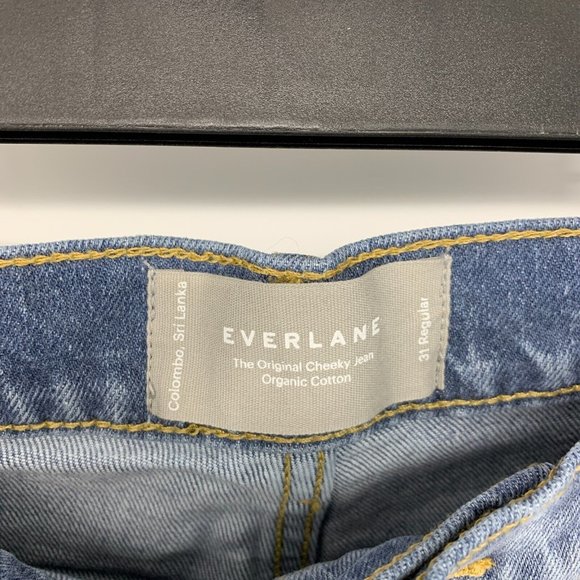 Everlane Jeans Original Cheeky High Rise Blue Denim Straight - Picture 4 of 12